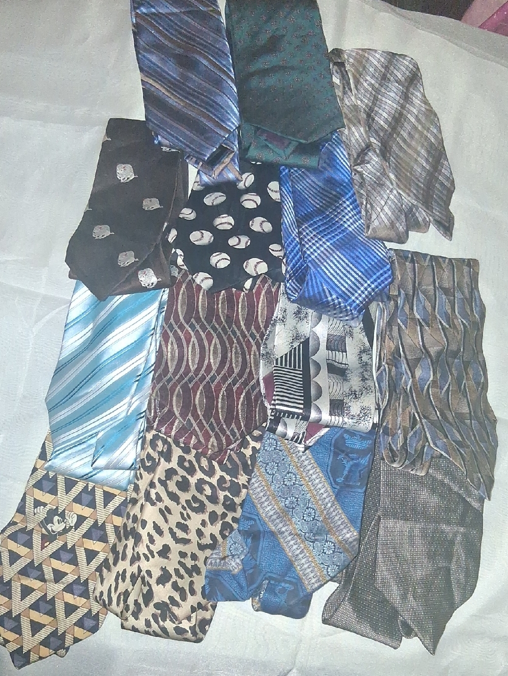 Men's Mixed Pattern Neck Tie Set - Blue, Black, Brown, Tan, Gray